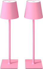 2 Pack Cordless Table Lamps, 3 Colors Stepless Dimming, 5000mAh Rechargeable Battery LED Desk Lamp for Bedroom/Couple Dinner/Desk/Cafe/Dining Room/Terrace