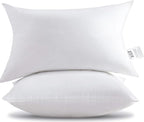 HITO 12x20 Pillow Inserts (Set of 2)- 100% Cotton Covering Down Alternative Throw Pillows White for Couch Bed Sofa
