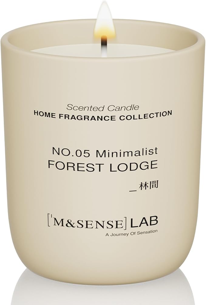 M&SENSE Natural Soy Candle| Forest Lodge | 5.3 oz | Minimalist Scented Candle for Relaxation, Gifting, Home Décor | for Bedroom, Office, Party Small