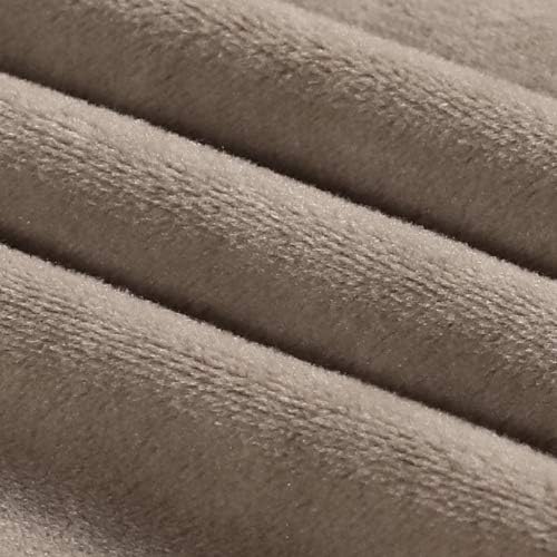 PrinceDeco Sectional Couch Covers 3 Pieces Velvet Sofa Covers L Shape Soft Couch Covers for Sectional Sofa Corner Sofa Cover Couch Cover for Dogs Washable (2 Seater + 1 Chaise,Taupe)