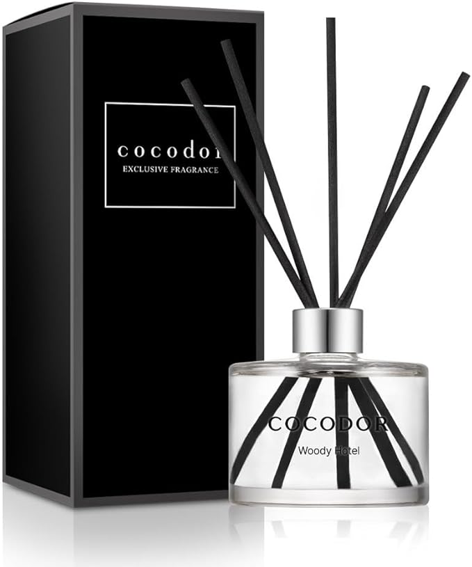COCODOR Signature Reed Diffuser Set/Woody Hotel / 6.7oz /1 Pack/Home Fragrance Diffuser, Oil Scent Diffuser for Bathroom Shelf Décor