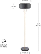 GLOBE Electric 67346 Novogratz x Floor Lamp, Dark Gray