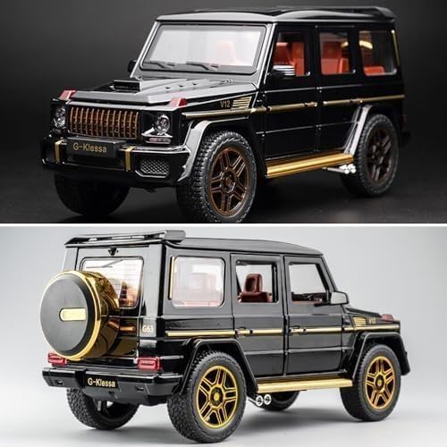 EROCK Exquisite car Model 1/24 Benz G63 AMG Model Car, Zinc Alloy Pull Back Toy car with Sound and Light for Kids Boy Girl Gift (Black)