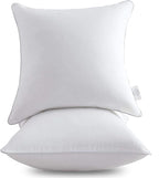 Oubonun 24x24 Square Pillow Inserts (Set of 2) - 100% Cotton Cover - Decorative Interior Sofa Pillow Pair - White