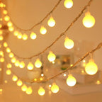 Globe String Lights for Bedroom, 49 Feet 100 LED Fairy Lights Plug in, 8 Modes Warm White Christmas String Lights for Indoor Outdoor Patio Party Garden Wedding Christmas Tree Decor
