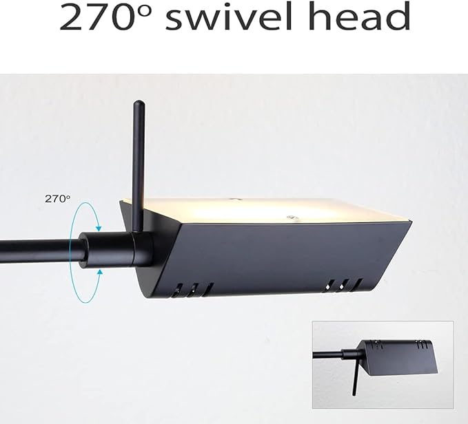 O'Bright LED Pharmacy Table Lamp, Full Range Dimming, 12W LED, 360 Degree Swing Arms, Desk, Reading, Craft, Work Lamp, ETL Tested, Black