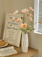 White Ceramic Vases, Table Decor for Living Home,Room,Dining Table, Office Decor.Hydroponic Flowers,Farmhouse Vase for Home Decor,Small Flower Vases,Vase Home Decor, Small Vase of Pampas Decor