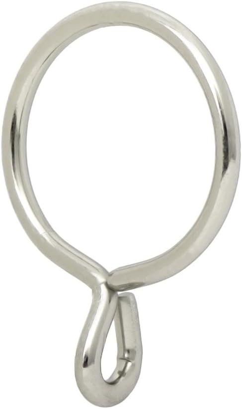 Ivilon Drapery Eyelet Curtain Rings - 1.7" Ring for Curtain Hook Pins, Set of 14 - Brushed Nickel