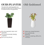 30in Tall Large Plant Pots Planter-Self-Watering Indoor/Outdoor Planting with Drain Holes, Water Level Monitor, Inner Bucket for Front Porch Patio, Brown Large