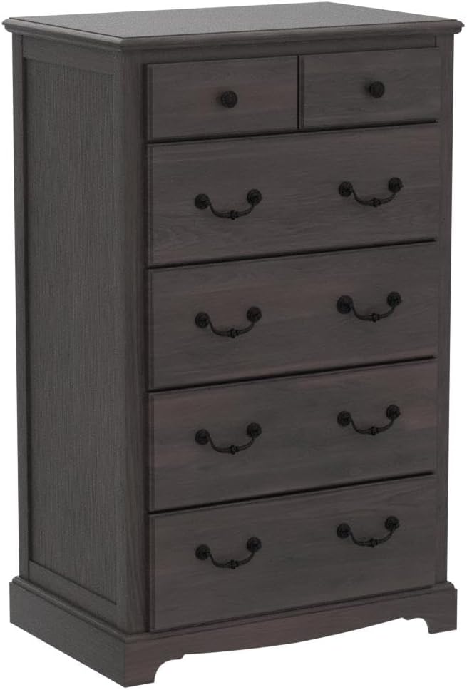 T4TREAM 6 Drawers Dresser Chests for Bedroom, 48" Tall Rustic Chset of Drawers, Wood Dressers Organizer for Bedroom, Living Room,Hallway, Espresso