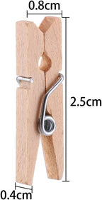 CCINEE Cute Wooden Clothespins Natural Craft Peg Pins Sturdy Mini Pins Clips, 1 Inch, 72 Pieces in Total