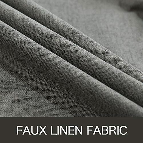 MIULEE Linen Texture Curtains for Bedroom Solid 100% Blackout Thermal Insulated Dark Grey Curtains Grommet Room Darkening Curtains/Draperies Luxury Decor for Living Room Nursery 52x84 Inch (2 Panels)