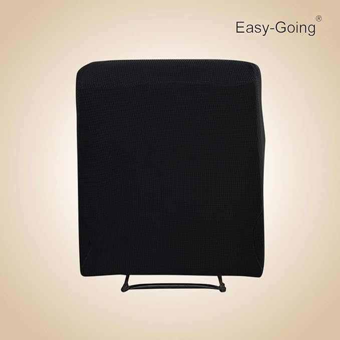 Easy-Going Recliner Stretch Sofa Slipcover Sofa Cover 4-Pieces Furniture Protector Couch Soft with Elastic Bottom Spandex Jacquard Fabric Small Checks(Large,Black)