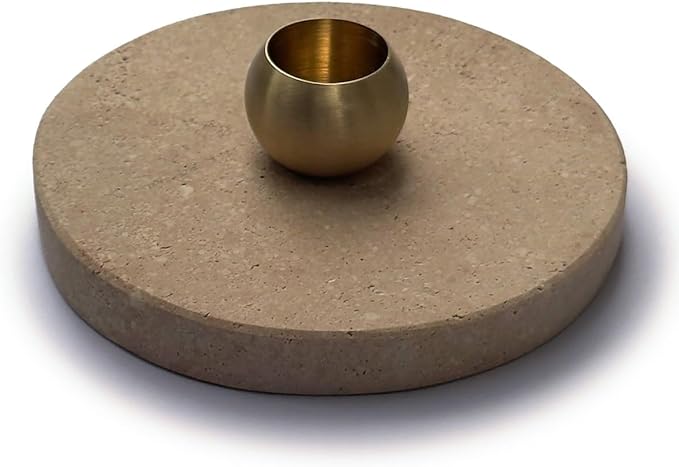 Travertine Palo Santo Holder – Natural Stone Incense Burner for Meditation, Cleansing & Home Décor – Minimalist Palo Santo Tray – Handmade Spiritual Gift