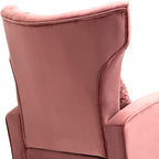 X-VOLSPORT Velvet Accent Chairs Set of 2, Mid Century Modern High Back Living Room Chair with Waist Pillow, Upholstered Arm Chair with Metal Gold Legs for Bedroom, Club, Pink