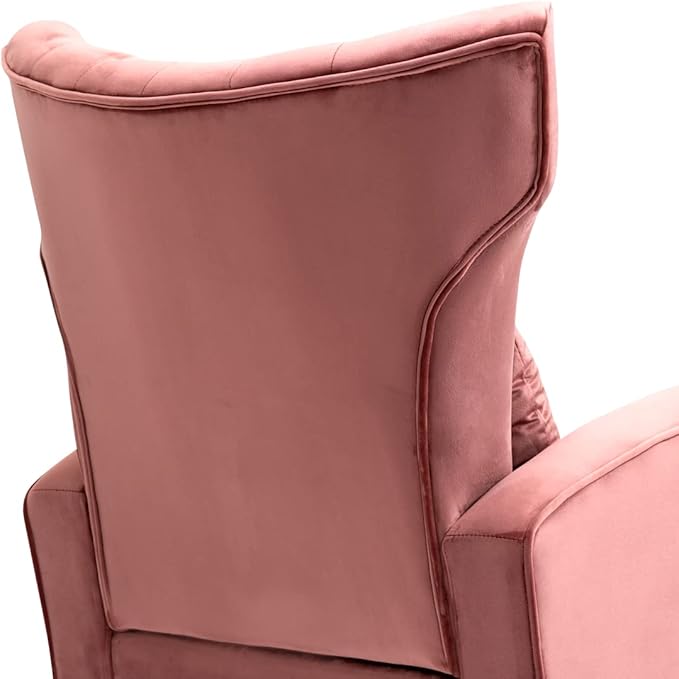 X-VOLSPORT Velvet Accent Chairs Set of 2, Mid Century Modern High Back Living Room Chair with Waist Pillow, Upholstered Arm Chair with Metal Gold Legs for Bedroom, Club, Pink