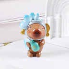 Capybara Zodiac Figurine, Aquarius Animal Theme Desk Decor, Resin Collectible (Aquarius)