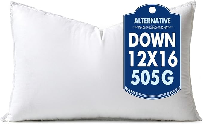 MIULEE 12x16 Down Alternative Pillow Insert Decorative Throw Pillow 12 x 16 Inch Body Bed Sleeping Ultra Soft Fluffy Form for Sofa Couch Bed