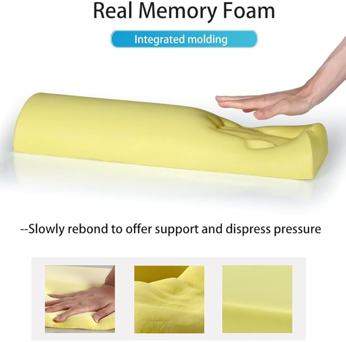 Recliner Leg Pillow Memory Foam Non-Slip Long Bolster Pillow for Legs, Knees, Lower Back and Head, Lumbar Support Pillow 23.6x8x4 Inch Coffee