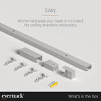 Curtain Track - Ceiling Mounted Curtain Rail for Curtains, Drapes, and Room Dividers - USA Made - Small (8 Feet), Anodized Silver