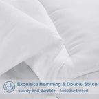 EASELAND Oversized King Down Alternative Comforter - Quilted Duvet Insert for All Seasons, Soft Lightweight with Corner Tabs, Summer Winter Warm Bedding, White 98x116 Inches
