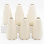 YANLING 6 Pack Modern Small Vase for Flowers, Light Yellow Ceramic Vases for Pampas Grass, Boho Vases for Home Decor Table Shelf Office Bedroom