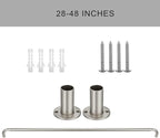Room Darkening Curtain Rod, Wrap Around Design, Extra-Thick 1-Inch Diameter Single Drapery Rod, Extendable Metal Rod Set for the Blackout Curtains and Sheer (Satin Nickel, 28-48")