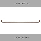 Room Darkening Curtain Rod, Wrap Around Design, Extra-Thick 1-Inch Diameter Single Drapery Rod, Extendable Metal Rod Set for the Blackout Curtains and Sheer (Coffee Gold, 28-48")