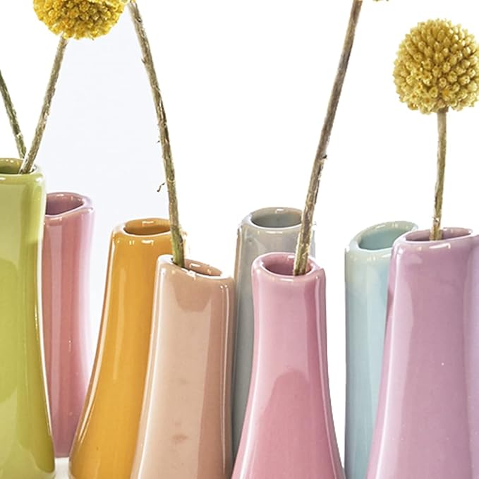 Chive - Pooley 2, Ceramic Flower Vase, 8-Tube Shape (Magenta Pink)