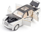 Alloy Collectible Rolls-Royce Phantom Model Toy Car, 1/32 Scale Diecast Car Model Pull Back Vehicles Phantom Toy with Sound & Light, Car Logo Can be Folded