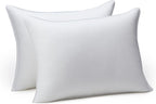 Amazon Basics Down Alternative Pillow for Back Side Sleepers, Medium Density, Standard Size, 26" x 20", 2-Pack, White