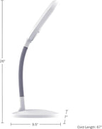 LED Desk Lamp - Sunlight Lamp with Adjustable Gooseneck Arm - Home and Office Desk Lamps Great for Reading and Crafting by Lavish Home (White)