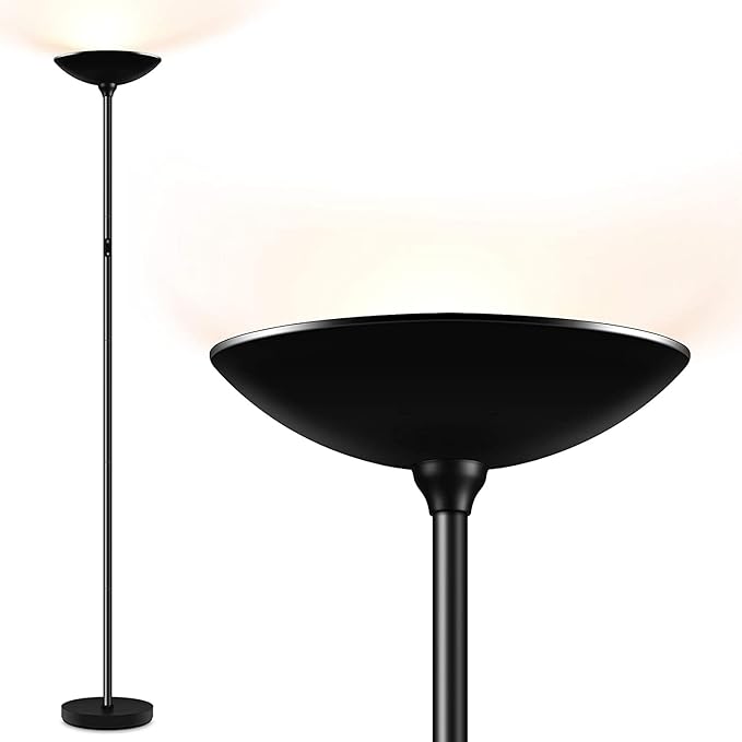 BoostArea Floor Lamp/Standing Lamp, 20W 2000LM LED Torchiere Lamp, Stepless Dimmable, Touch Control, 3000K Daylight, 50000hrs Lifespan for Living Room, Bedroom