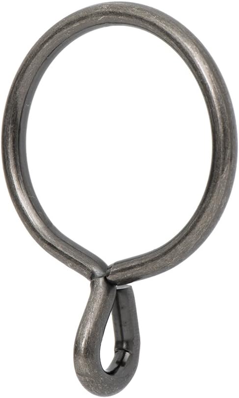 Ivilon Drapery Eyelet Curtain Rings - 1.7" Ring for Curtain Hook Pins, Set of 14 - Pewter