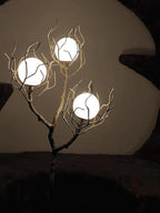 Tree Branch Floor Lamp for Living Room, 3-Light Gothic Moon Branch Floor Lamp, Wood Grain Resin & Metal Base for Farmhouse, Bedroom, Office,Halloween Decor(63")