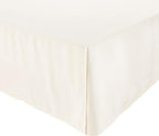 Amazon Basics Lightweight Pleated Soft Machine Washable Bed Skirt, King Size, Off White, Solid