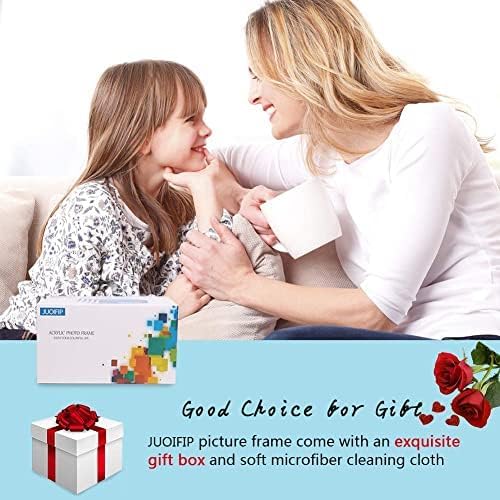 1Pack Acrylic Picture Frame,5x7 Clear Double Sided Photo Frame,Magnetic Photo Frames Desktop Display Family Baby Friends or Pet Dog Picture with Support Stand and Gift Boxes