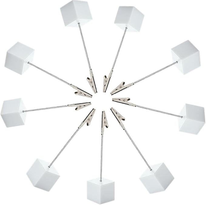 10pcs Table Number Holder Name Place Card Holder Memo Clip Holder Stand Note Holder Pictures Card Paper Menu Clip (Pure White)