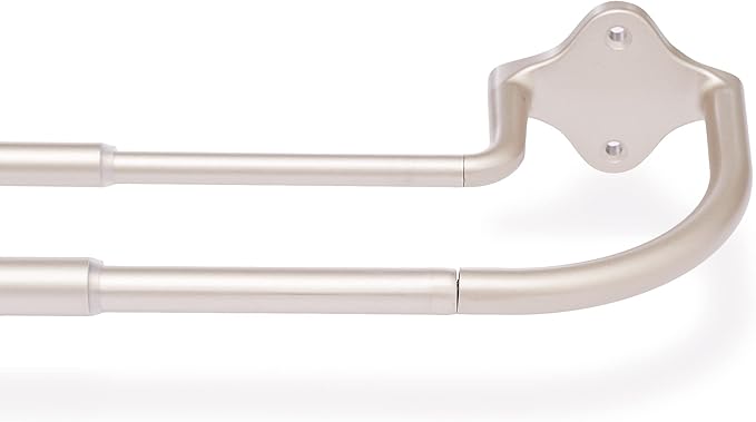 Amazon Basics Room Darkening Double Curtain Rod, 48" to 88", Nickel