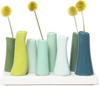 Chive - Pooley 2, Ceramic Flower Vase, 8-Tube Shape (Chartreause)