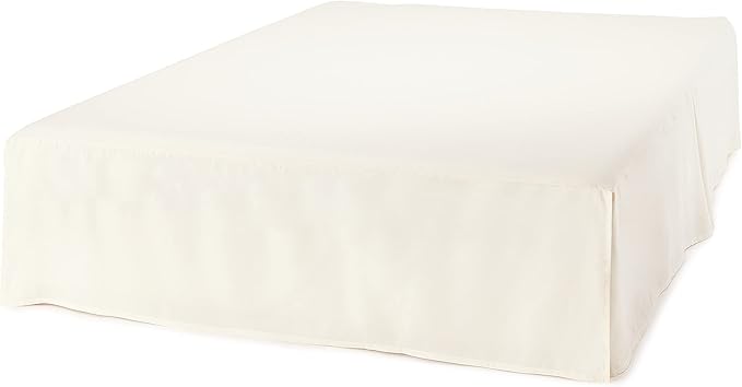 Amazon Basics Lightweight Pleated Soft Machine Washable Bed Skirt, King Size, Off White, Solid