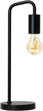 O’Bright Industrial Desk Lamp, 100% Metal Lamp, UL Certified Ceramic E26 Socket, Minimalist Design for Home Decoration, Table Lamp for Bedroom/Office/Dorm, ETL Listed, Black