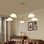 Modern 5-Light Luxury Elbow Chandelier Metal Acrylic Living Room Bedroom Dining Room Creative Adjustable Height Ceiling Light, Universal Wheel Suitable for Inclined Ceiling Installation