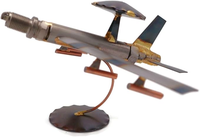 AWACS Plane Collectible Handmade Metal Art Figurine, Desk Accessories, Trophy, Boss Gift, Home Office Décor, Airplane