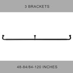 Room Darkening Curtain Rod, Wrap Around Design, Extra-Thick 1-Inch Diameter Single Drapery Rod, Extendable Metal Rod Set for the Blackout Curtains and Sheer (Matte Black, 48-84")