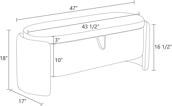 Ottoman Rectangular Storage Ottoman Bench, Footrest Stool Footstool with Lid for Living Room, Bedroom, Entryway, Brown, 47"x17"x18"