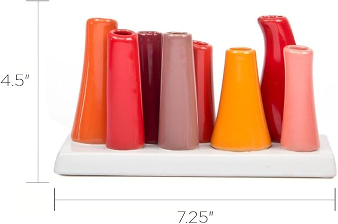 Chive - Pooley 2, Ceramic Flower Vase, 8-Tube Shape (Pumpkin)