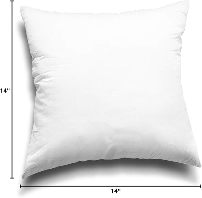 EDOW Throw Pillow Inserts, Set of 2 Lightweight Down Alternative Polyester Pillow, Couch Cushion, Sham Stuffer, Machine Washable. (White, 12x12)
