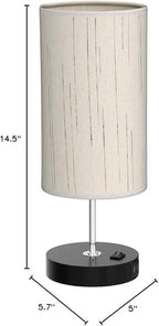 Bedroom Lamp with Smart RGB LED Bulb, Multicolor Changing Table Lamp for Bedroom with 2 USB Port, Dimmable Bedside Lamp Work with Alexa, Smart Nightstand Light for Living Room Sync with Music(2.4GHz)