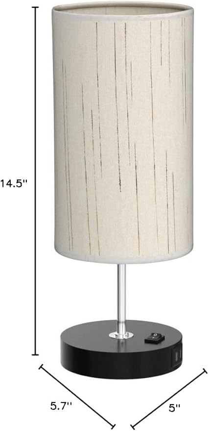 Bedroom Lamp with Smart RGB LED Bulb, Multicolor Changing Table Lamp for Bedroom with 2 USB Port, Dimmable Bedside Lamp Work with Alexa, Smart Nightstand Light for Living Room Sync with Music(2.4GHz)